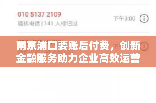 南京浦口要账后付费，创新金融服务助力企业高效运营