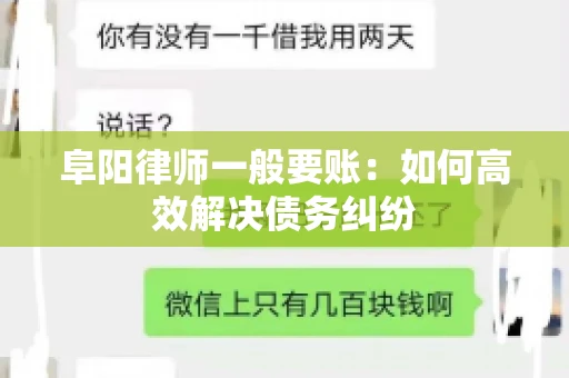 阜阳律师一般要账：如何高效解决债务纠纷